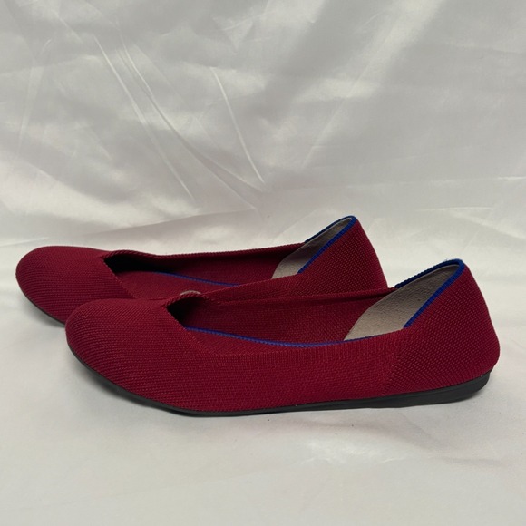Rothys Scooter Bright Red The Flats Comfort Ballet Shoe Classic Round Toe Sz W6 - Picture 3 of 7